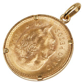 K21.6 ゴールド K18YG イエローゴールド メキシコ イダルゴ金貨 5ペソ 1955年 ペンダントトップ レディース 【中古】